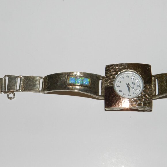 WMS VINTAGE DAVIDOV SOLID STERLING SILVER AND SOLID 14K YELLOW GOLD W OPAL/WATCH main image 13